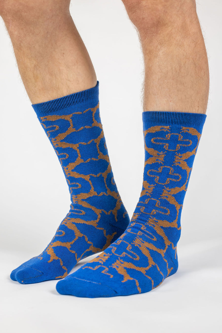 Blue & Gold Horse & Shoe Men's Socks
