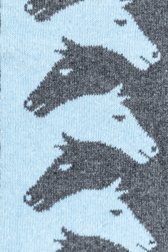 Slate Blue & Grey Escher Horse Women's Socks