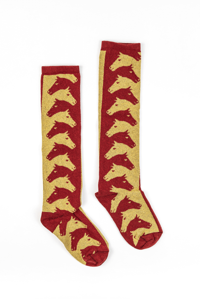 Pomegranate & Gold Escher Horse Women's Socks